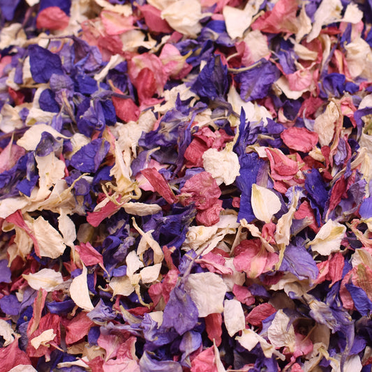 1 Litre Purple, Pink, Blue & Ivory Petal Confetti